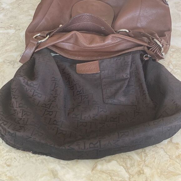 Lamarthe Paris Leather Hobo Shoulder Bag Brown - Picture 12 of 15